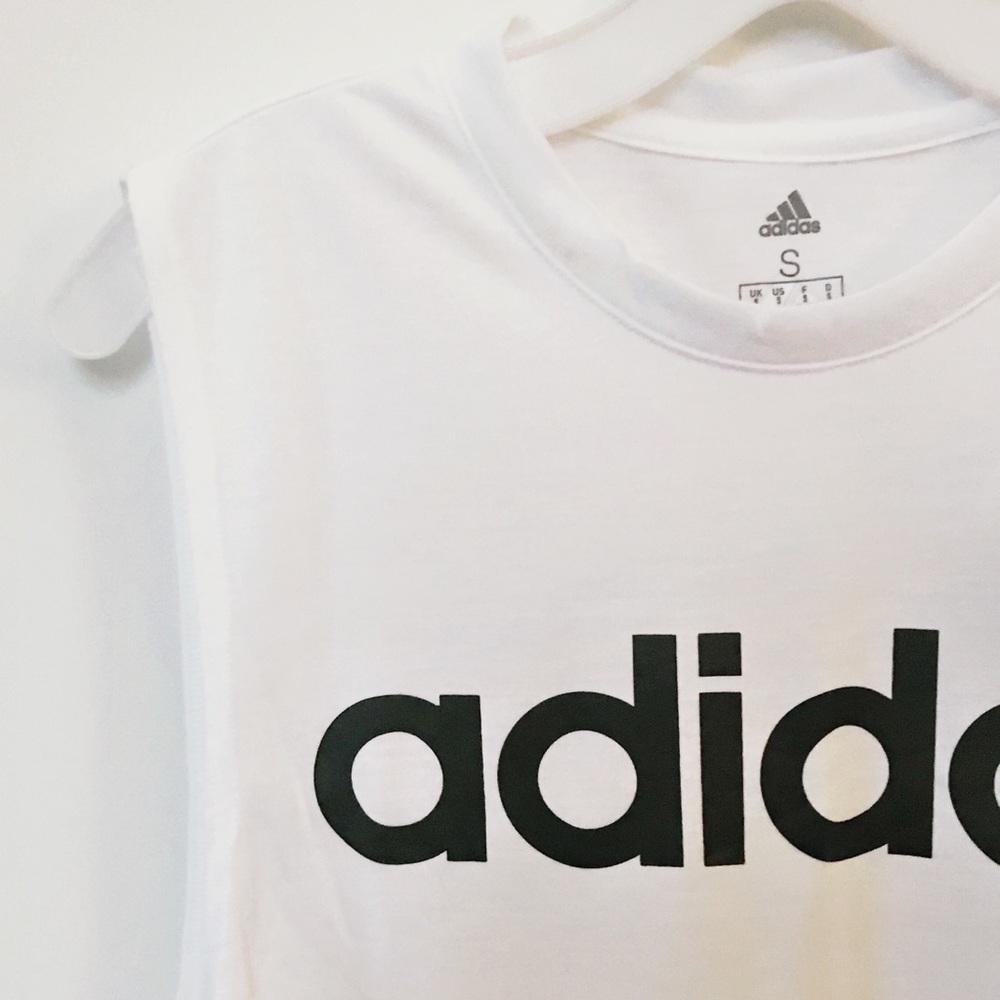 adidas originals white dash graphic tank top